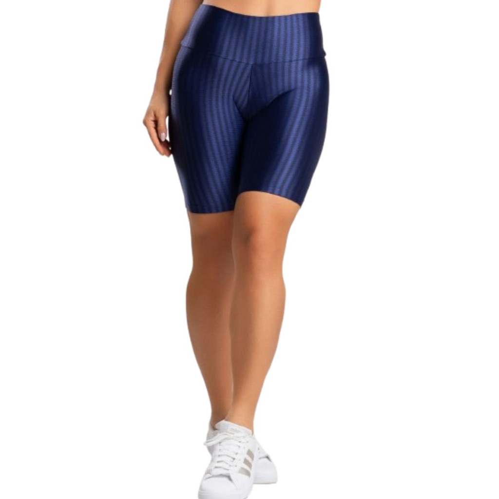 Bermuda Fitness New Zig 3D Vekyo Poliamida Cós Alto - Moda Feminina