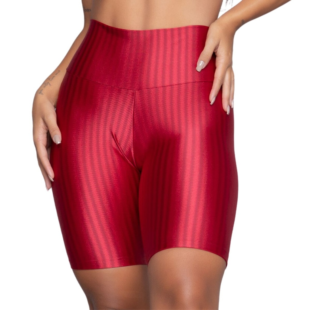 Bermuda Fitness New Zig 3D Vekyo Poliamida Cós Alto - Moda Feminina