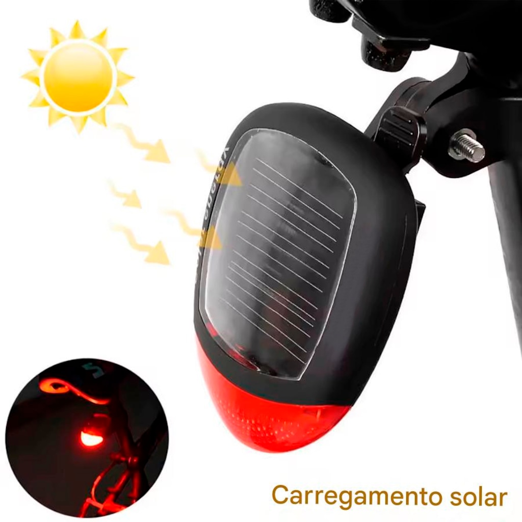 Imagem 5 do produto Lanterna traseira de Bike Gold Sports Led Vison a Energia Solar
