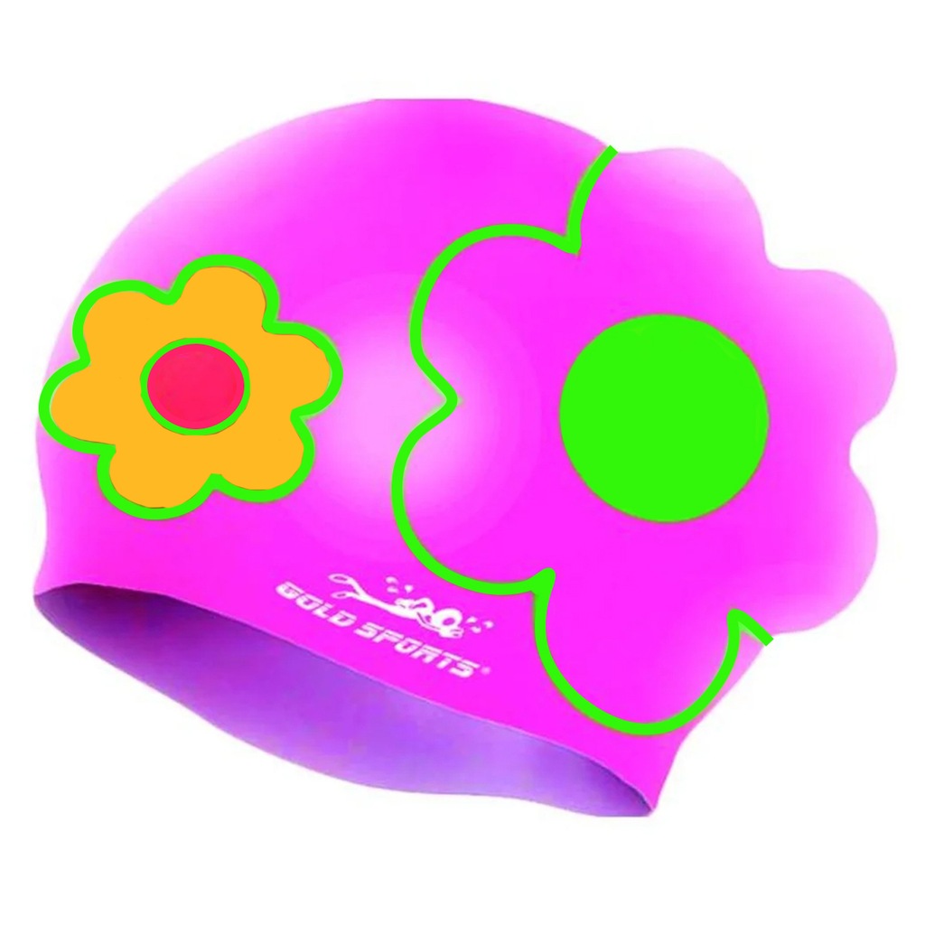 Touca de Natação Gold Sports Infantil Flower