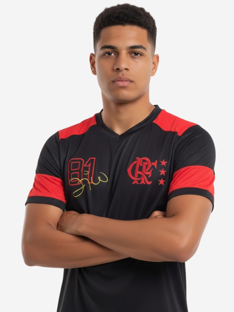 Camiseta do Flamengo Mengão Retrô Zico Número 10 Oficial 81 Masculina