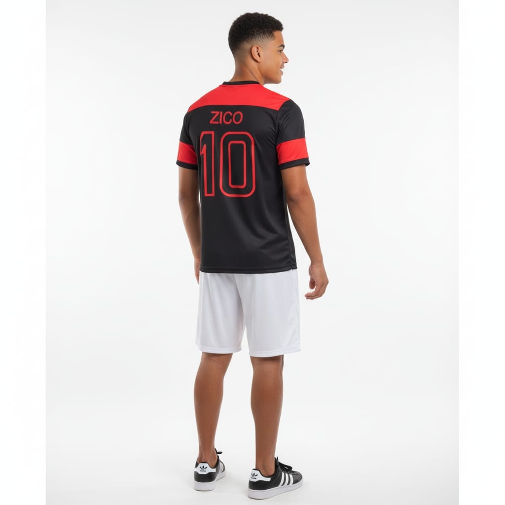 Imagem 4 do produto Camiseta do Flamengo Mengão Retrô Zico Número 10 Oficial 81 Masculina