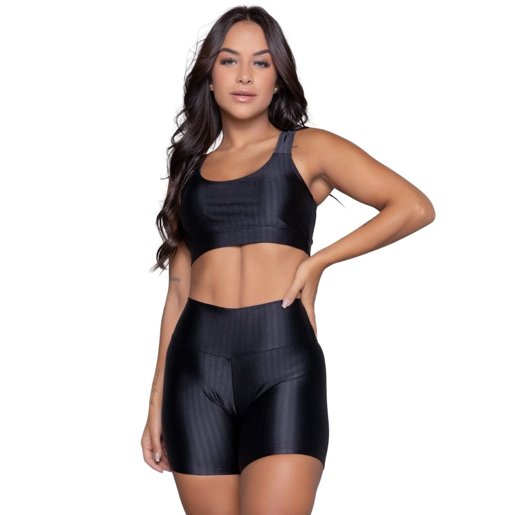 Conjunto Top e Short New Zig 3D Vekyo Bojo Compressão Moda Fitness