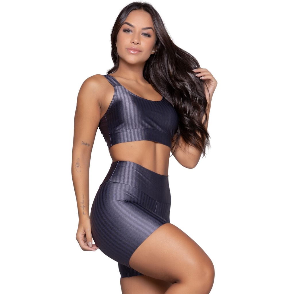 Imagem 2 do produto Conjunto Top e Short New Zig 3D Vekyo Bojo Compressão Moda Fitness