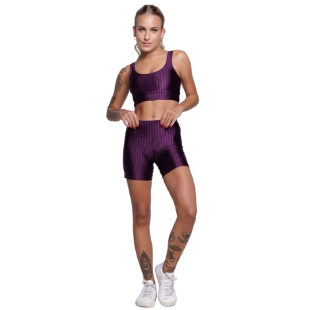 Conjunto Top e Short New Zig 3D Vekyo Bojo Compressão Moda Fitness