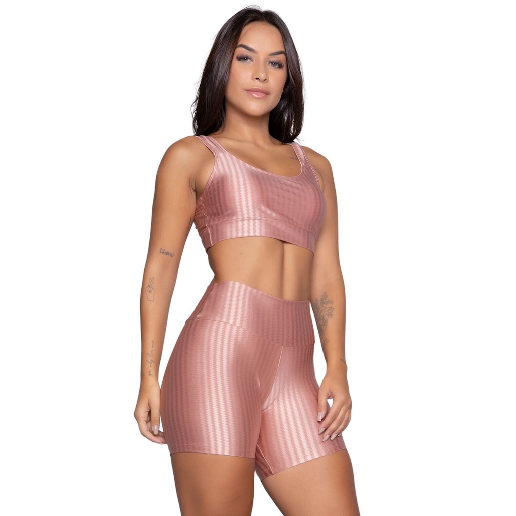 Imagem 2 do produto Conjunto Top e Short New Zig 3D Vekyo Bojo Compressão Moda Fitness