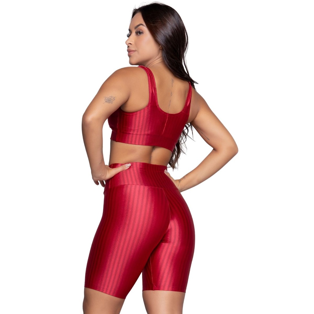 Imagem 3 do produto Conjunto Top e Bermuda New Zig 3D Vekyo Bojo Compressão Moda Fitness