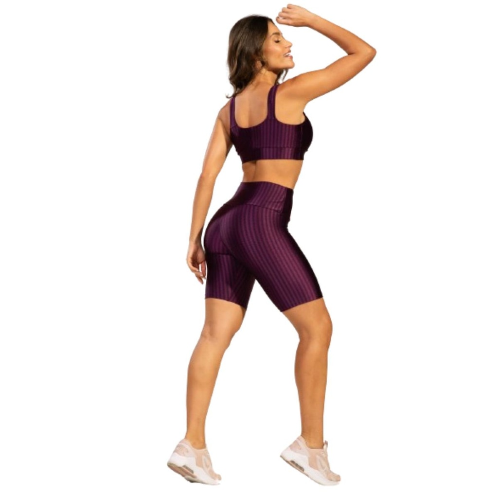 Imagem 2 do produto Conjunto Top e Bermuda New Zig 3D Vekyo Bojo Compressão Moda Fitness