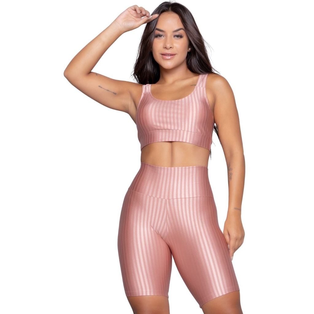 Imagem 2 do produto Conjunto Top e Bermuda New Zig 3D Vekyo Bojo Compressão Moda Fitness