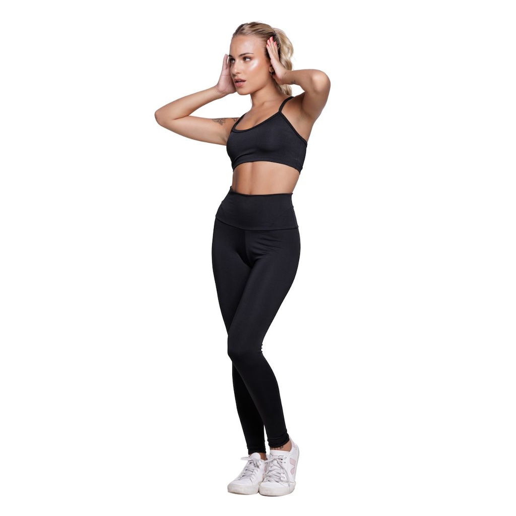 Conjunto Top Alça Fina e Calça Suplex Vekyo Moda Fitness Feminina