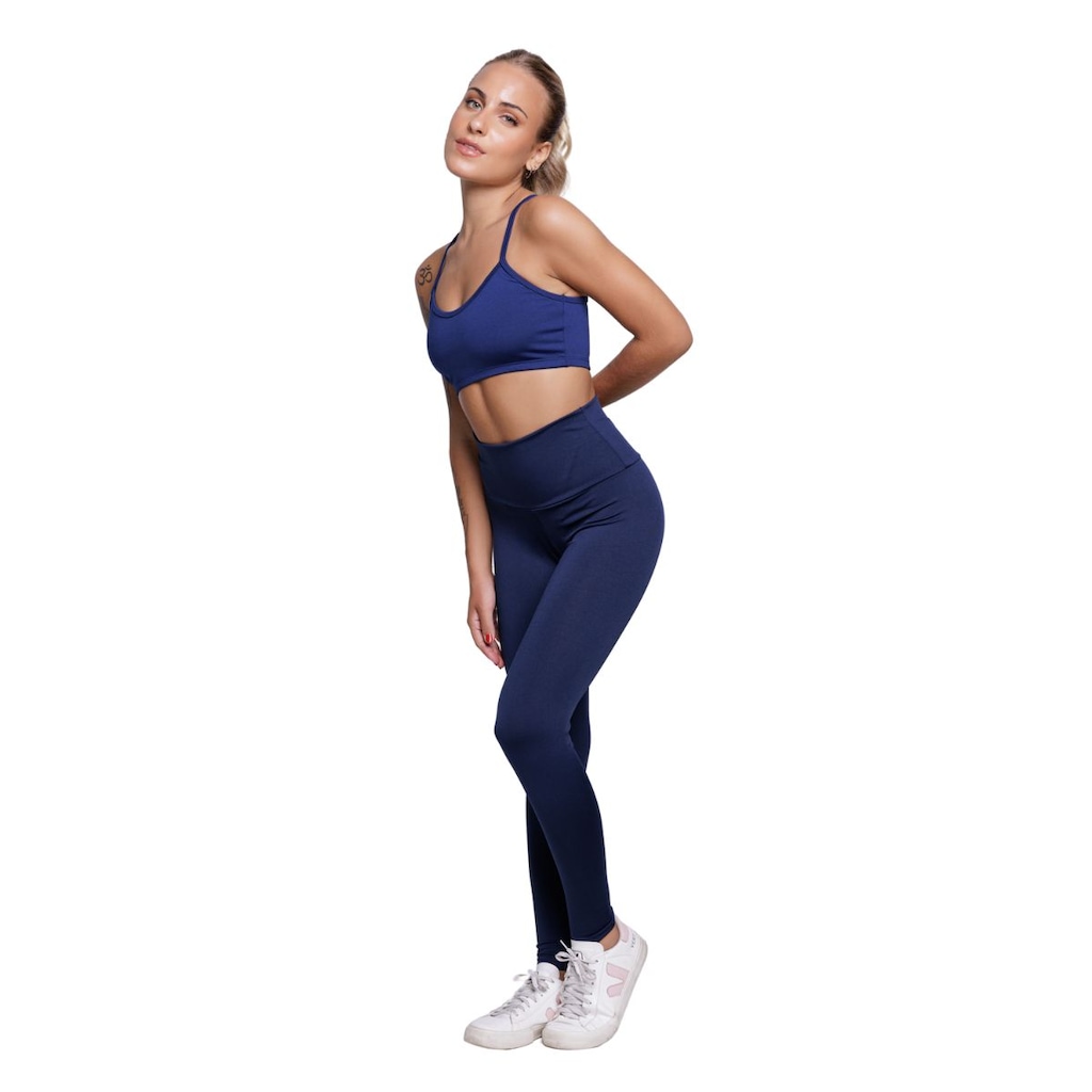 Imagem 2 do produto Conjunto Top Alça Fina e Calça Suplex Vekyo Moda Fitness Feminina