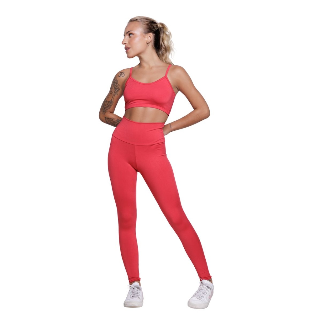 Conjunto Top Alça Fina e Calça Suplex Vekyo Moda Fitness Feminina