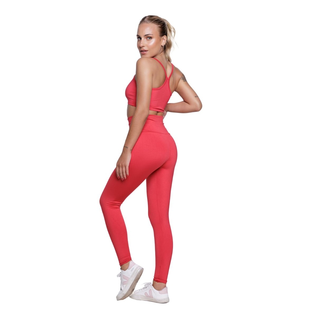 Imagem 3 do produto Conjunto Top Alça Fina e Calça Suplex Vekyo Moda Fitness Feminina