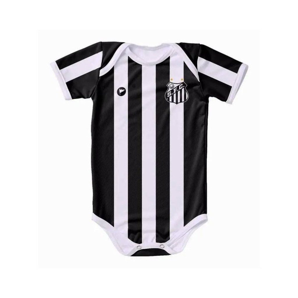 Body Infantil Torcida Baby Santos Listrado Proteção UV