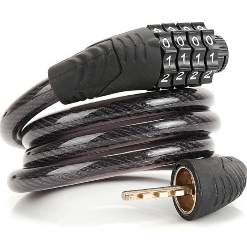 Imagem 2 do produto Cadeado de Segurança TJK Para Bicicleta Bike Moto com Senha de Dígitos 8mm Aço Reforçado 65cm