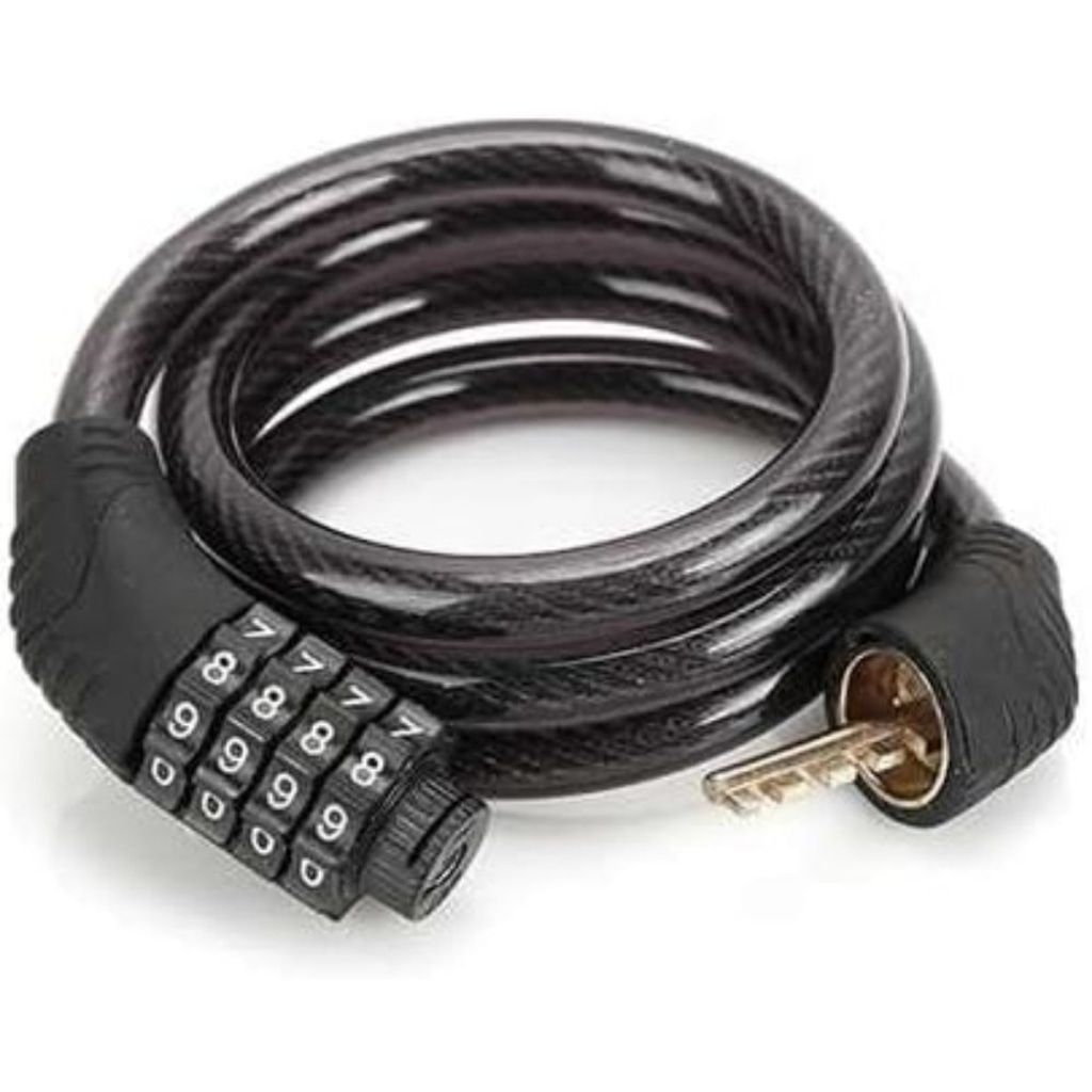 Imagem 3 do produto Cadeado de Segurança TJK Para Bicicleta Bike Moto com Senha de Dígitos 8mm Aço Reforçado 65cm