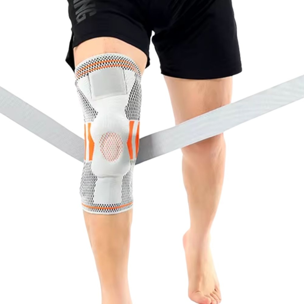 Imagem 2 do produto Joelheira Compressão TJK Estabilizador Esportivo Silicone Gel com Faixa Ajustável com Suporte