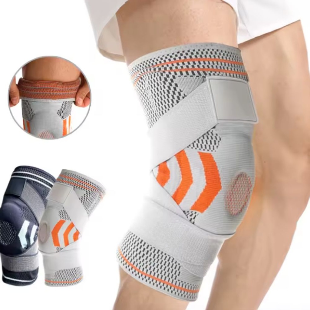 Imagem 3 do produto Joelheira Compressão TJK Estabilizador Esportivo Silicone Gel com Faixa Ajustável com Suporte