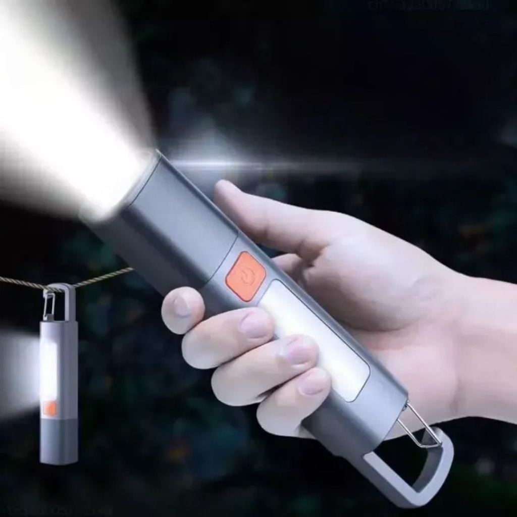 Imagem 3 do produto Mini Lanterna LED DK Recarregável USB Longo Alcance com Gancho Resistente à Água