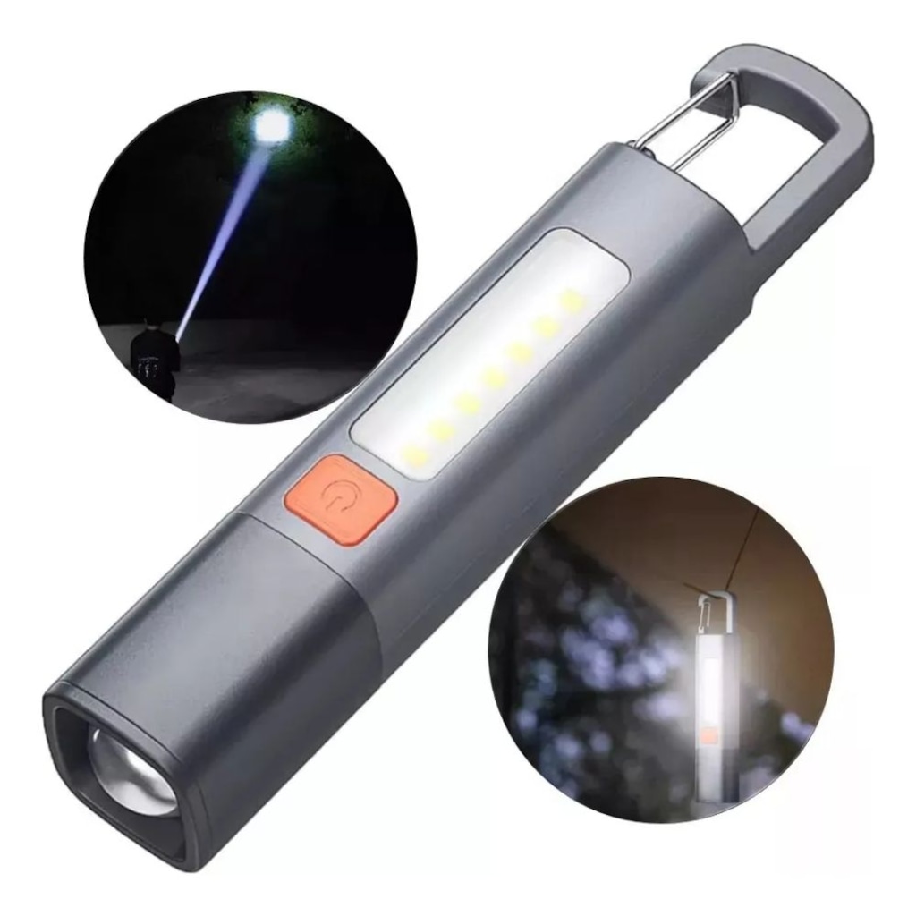 Imagem 5 do produto Mini Lanterna LED DK Recarregável USB Longo Alcance com Gancho Resistente à Água