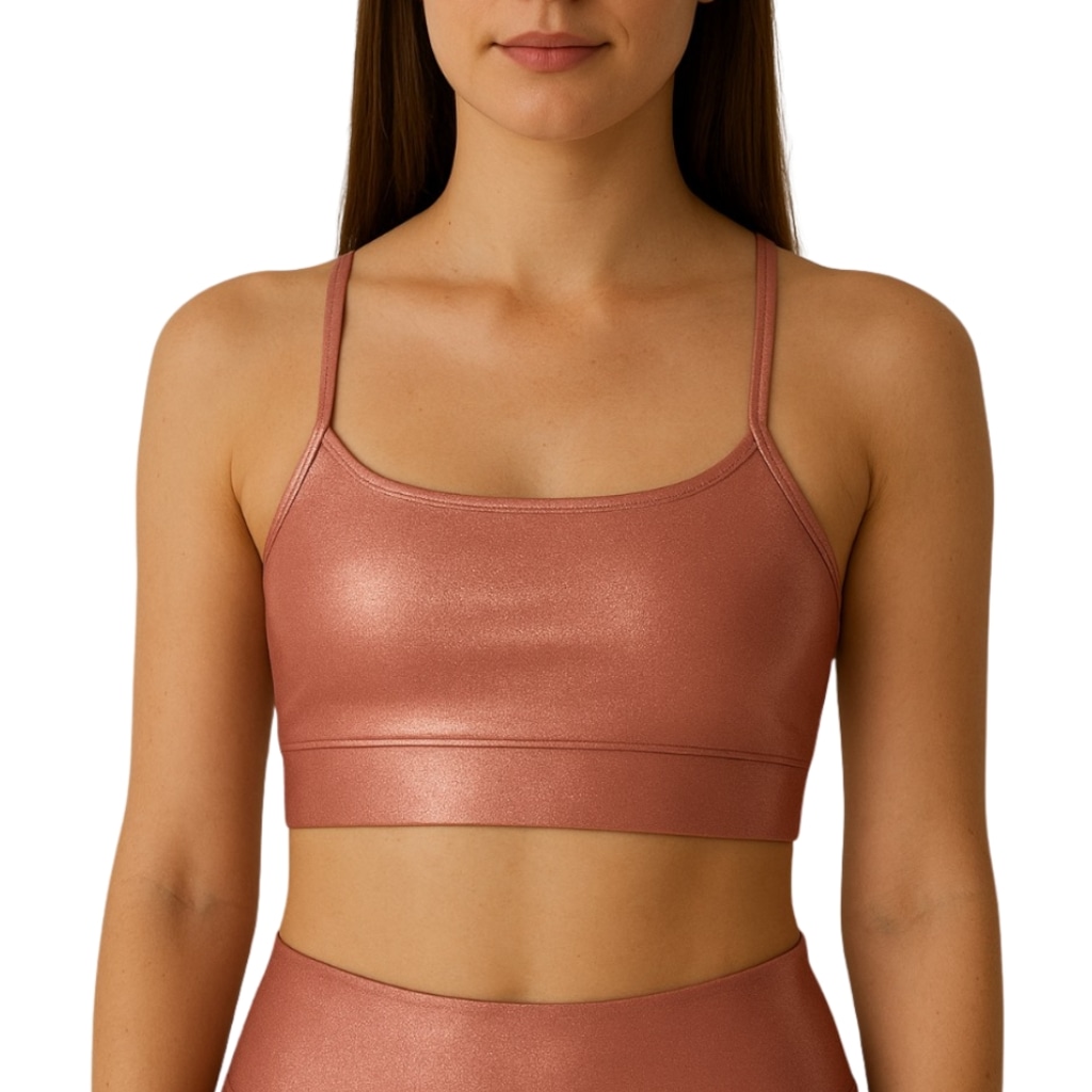 Top Mup Metalic Heavy Rosa - Feminino