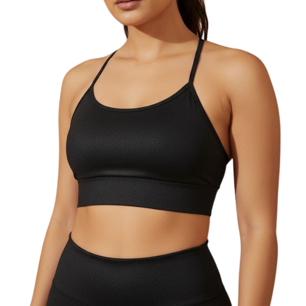 Top Mup Metalic Heavy Preto - Feminino