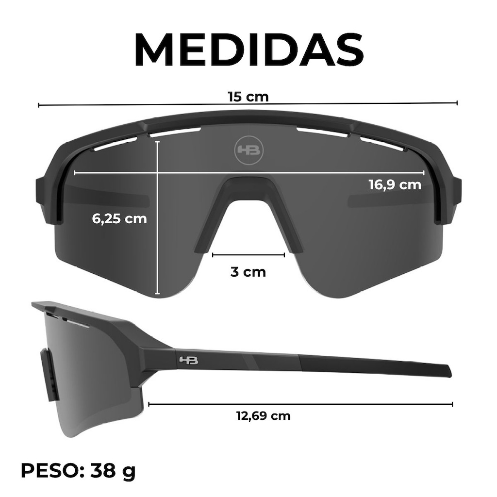 Imagem 5 do produto Óculos de sol esportivo HB Edge S performance matte black