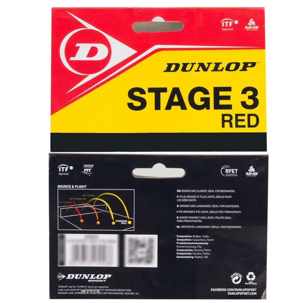 Imagem 4 do produto Bola de Tênis Dunlop Stage 3 -  3 unidades