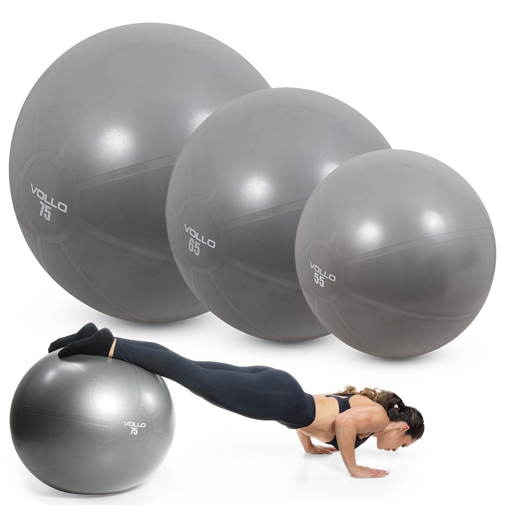 Kit 3 Bolas de Pilates Yoga Vollo 75cm + 65cm + 55cm