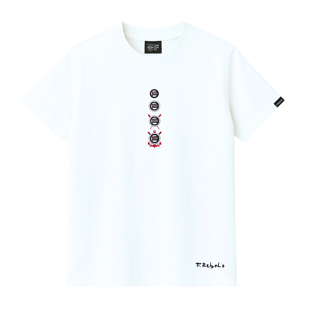 Camiseta Corinthians Evolução do Escudo por Rebolo Cancha FC Masculina