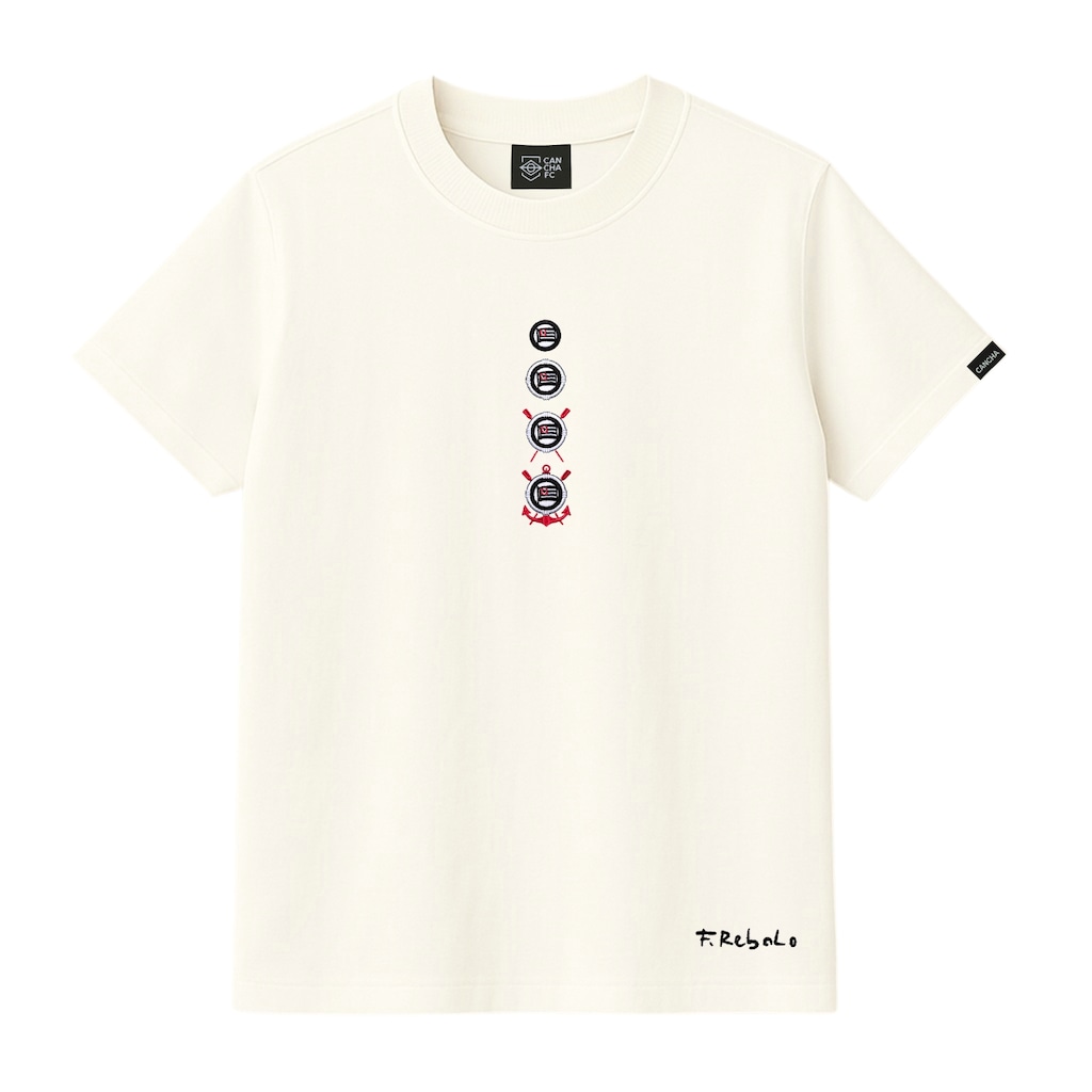 Camiseta Corinthians Evolução do Escudo por Rebolo Cancha FC Masculina