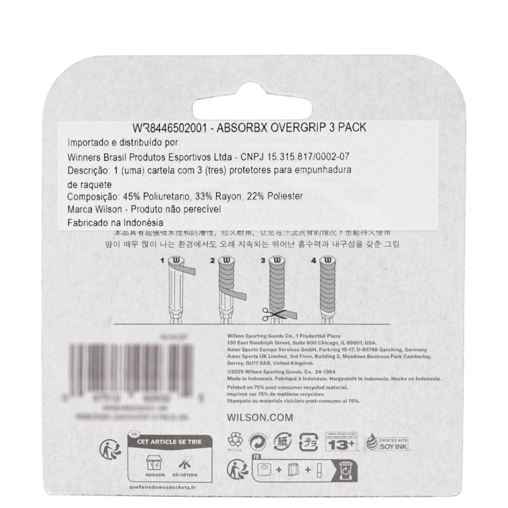 Imagem 3 do produto Overgrip Wilson Absorbx com 03 Unidades
