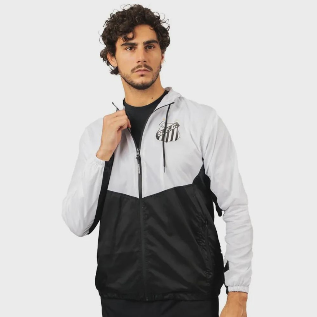 Jaqueta Corta Vento Surf Center Santos Escudo Masculina