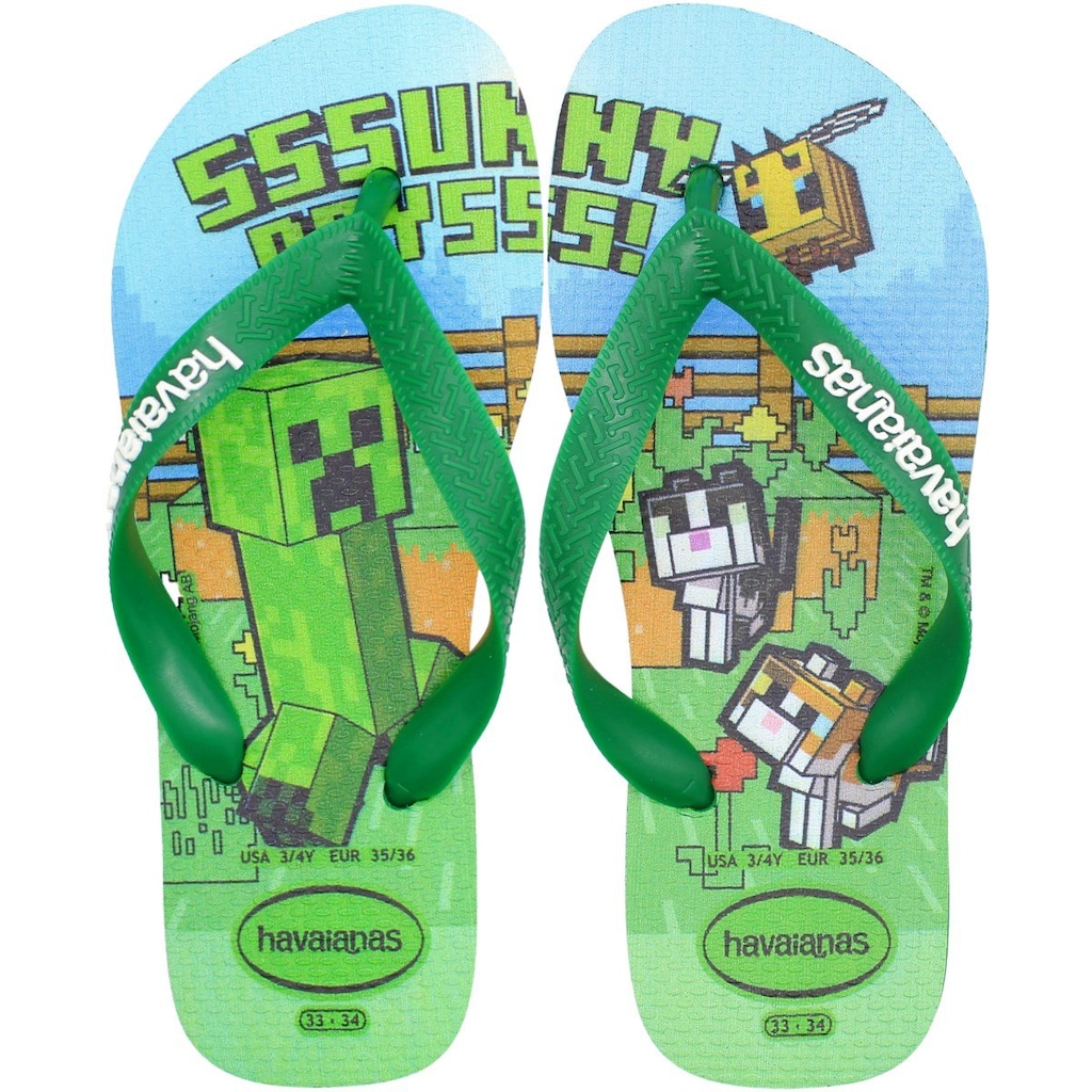 Chinelo De Dedo Havaianas Kids Minecraft Infantil