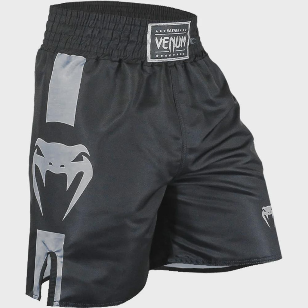 Short Boxe Venum Logo Performance Silver Masculino