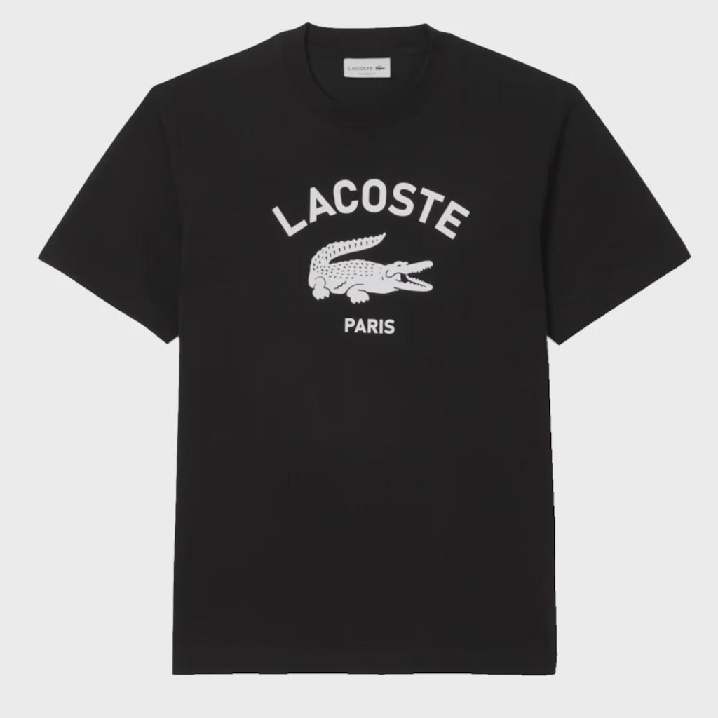 Camiseta Lacoste Estampa Assinada Noir Unissex