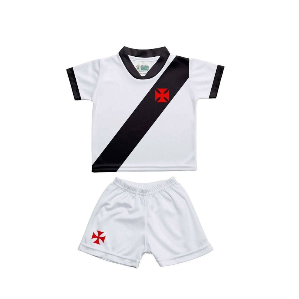 Kit Uniforme de Futebol Infantil Torcida Baby Vasco Sublimado