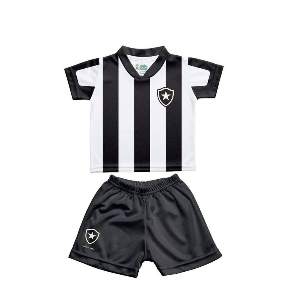 Kit Uniforme de Futebol Torcida Baby Botafogo Sublimado Infantil