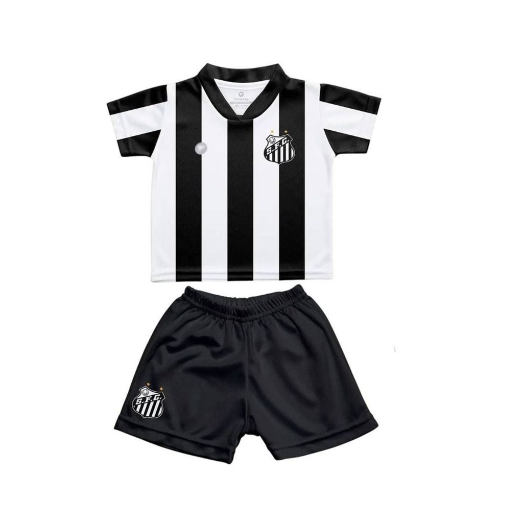 Kit Uniforme de Futebol Torcida Baby Santos Sublimado Infantil