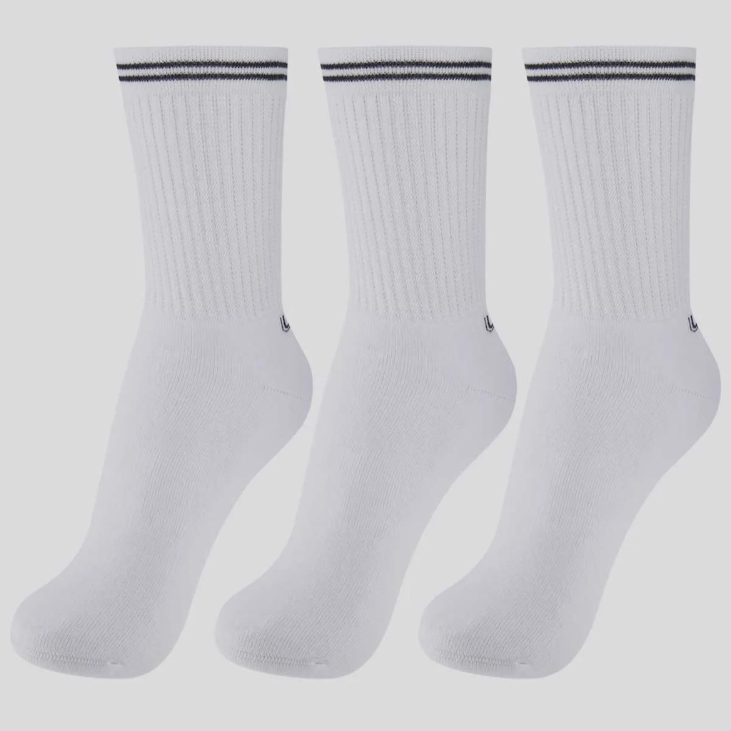 Kit Meia Lupo Sport Básica Cano Longo 3 Pares Unissex