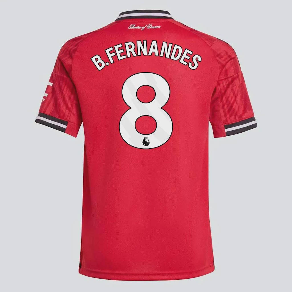 Camisa Manchester United Home 2026 Adidas 8 B. Fernandes Infantil