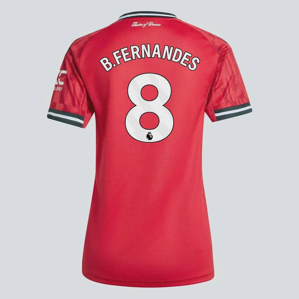 Camisa Manchester United I 2026 Adidas 8 B. Fernandes Feminino