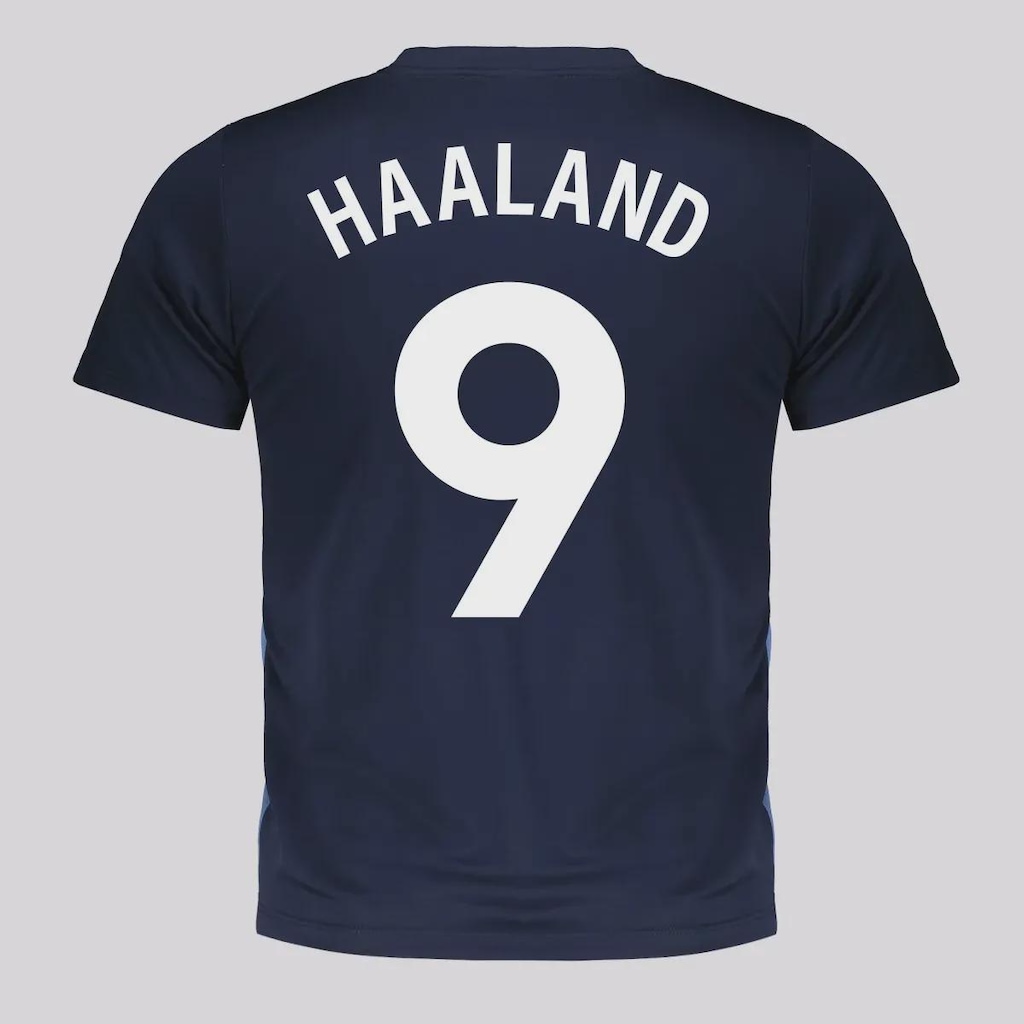 Camisa Manchester City Shield Marinho 9 Haaland Infantil