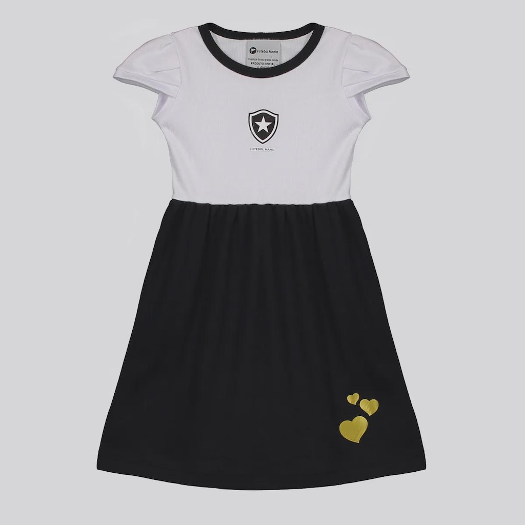 Vestido Botafogo Infantil Preto