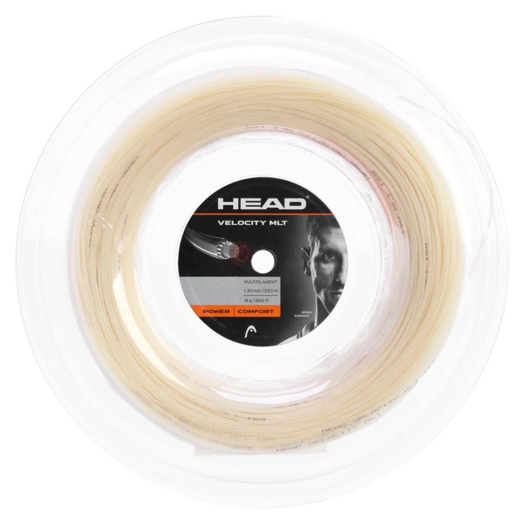 Corda Head Velocity MLT 16l 1.30mm - Rolo Com 200 Metros - Natural