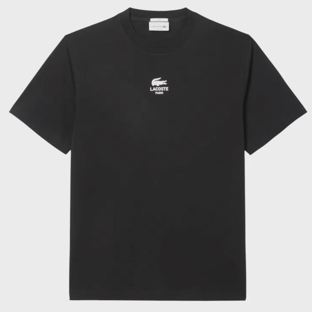 Camiseta Lacoste com Estampa Assinada Noir Unissex