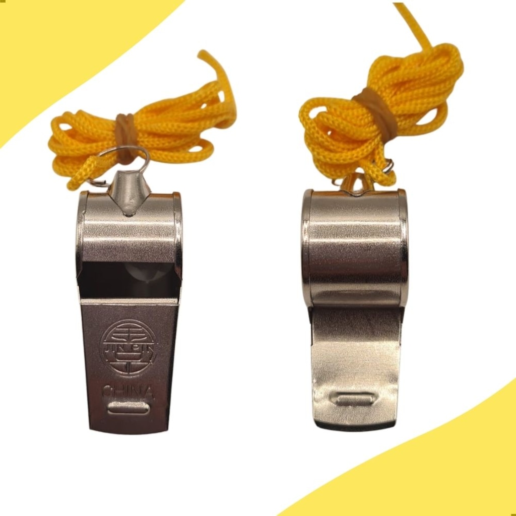 Imagem 3 do produto Apito Profissional de Metal DK com Cordão para Árbitros Treinadores Escolas Esportes Recreação