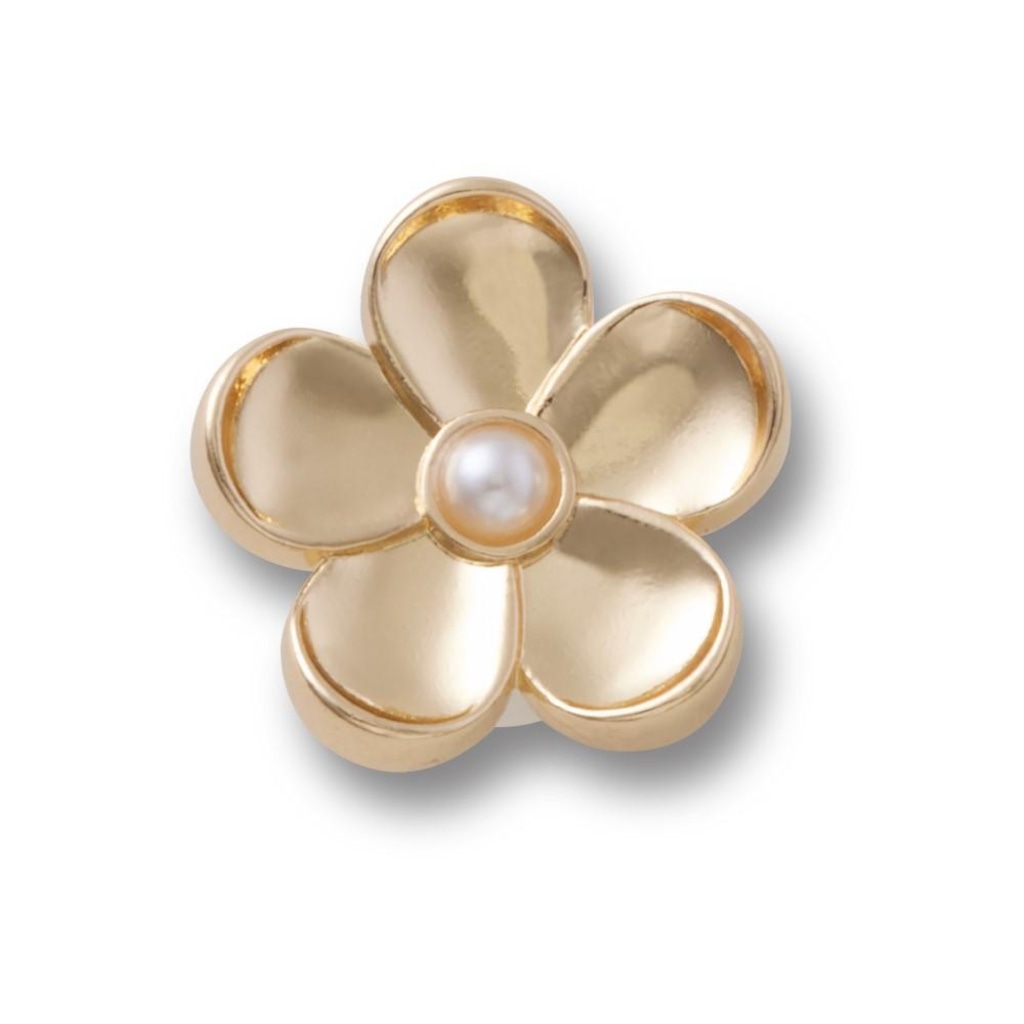 Jibbitz Crocs Flor Dourada com Pérola