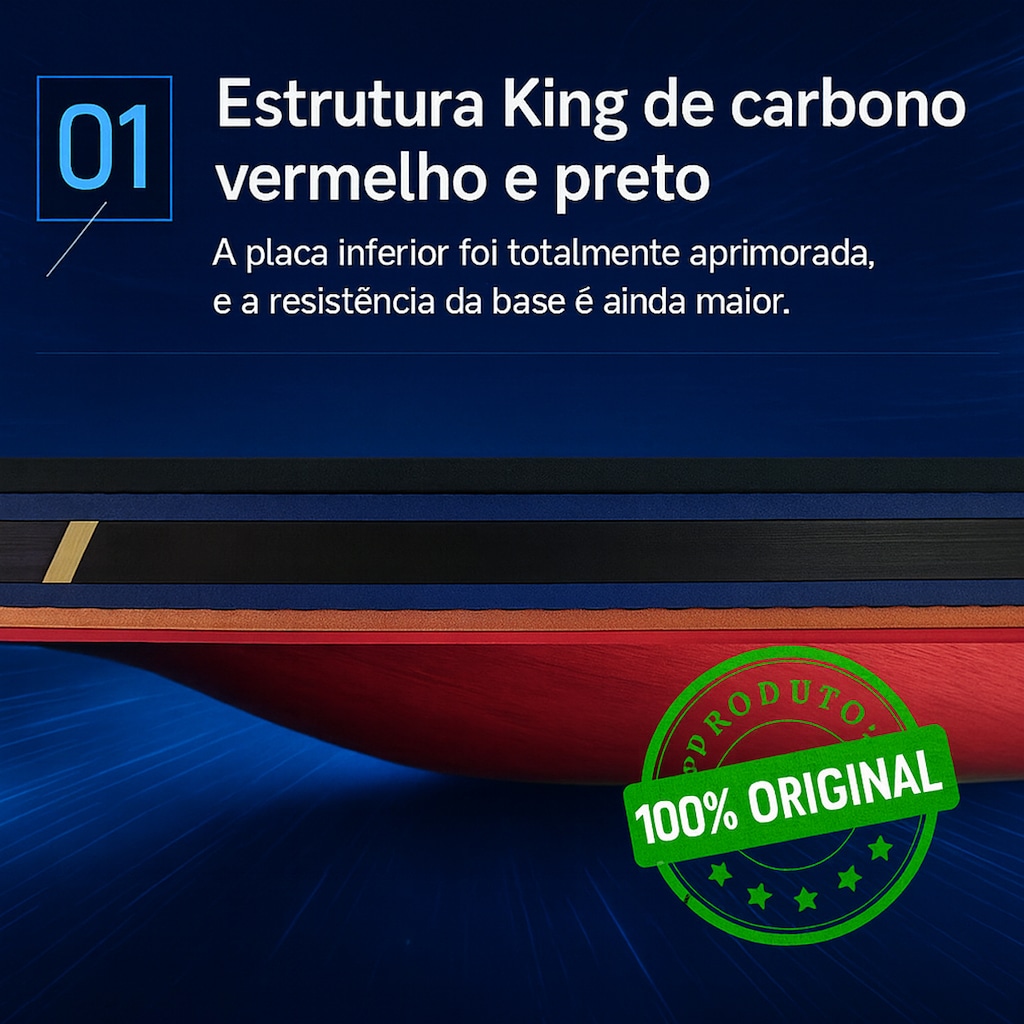 Imagem 3 do produto Kit Tênis de Mesa Hueison 1 Raq 5 Estrela e 1 Capa