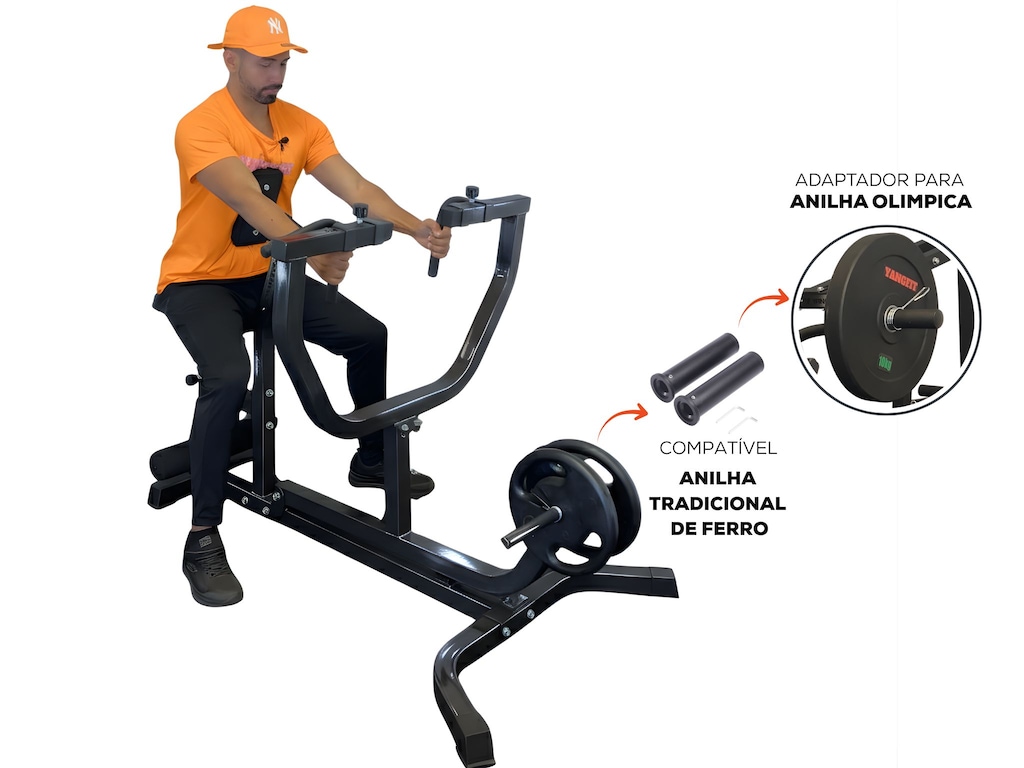 Imagem 4 do produto Equipamento Remada Sentada Yang Fit Articulada Profissional Academia